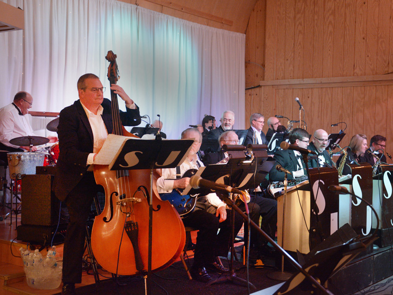 The band performing sound checks before the show